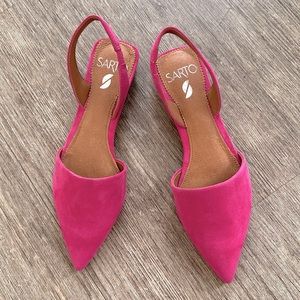 Sarto pink suede flats